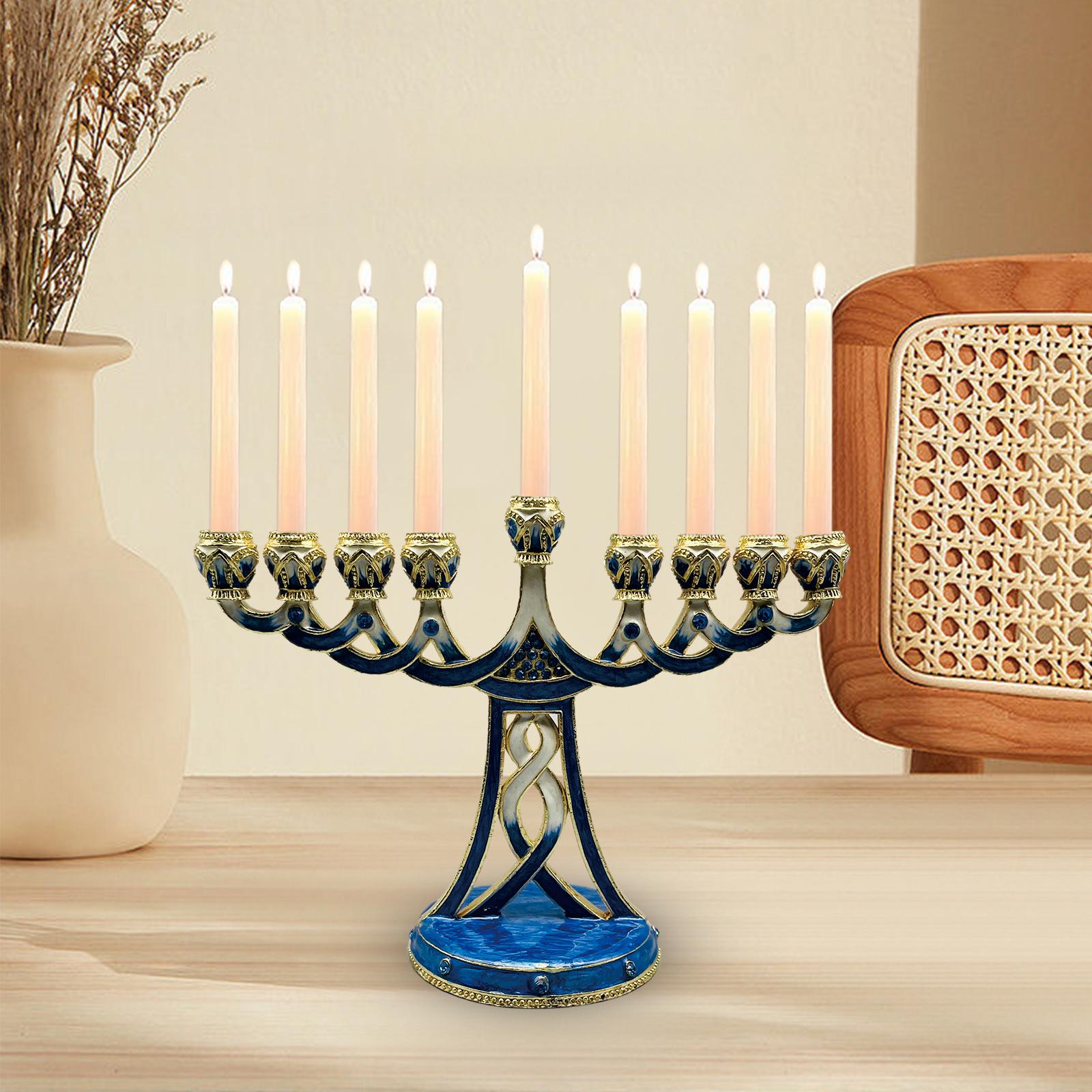 Menorá Esmaltada Antiga de 9 B - Candle Holder Decor avaliação e preço