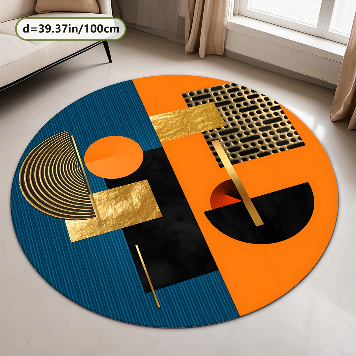 Tapete Redondo Luxuoso Abstrat - Interior Design High End avaliação e preço